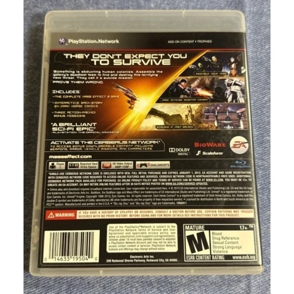 Lot of 4 Sony PS3 Games Brink Mass Effect‎ 2 Uncharted 3 Socom 4 CIB